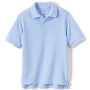 NWT LANDS' END SCHOOL UNIFORM KIDS SHORT SLEEVE MESH POLO SHIRT BLUE M, LARGE 14